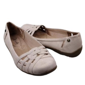 Life Stride Diverse Taupe Faux Leather Round Toe Low Heel Slip On Loafer Shoe